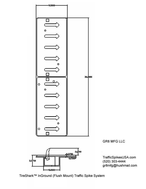 One Way Traffic Spikes In Ground CAD